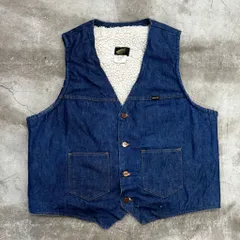 USA製 70s MAVERICK マーベリック デニムボアベスト デニムベスト インディゴ XLサイズ No.EA215