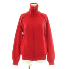 アディダス adidas 70s ヴィンテージ デサント製 西ドイツ トラックジャケット アウター ハイネック ジップアップ ストレッチ ロゴ 刺繍 サイドライン M 赤 レッド ATS-80 /BB