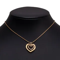 スワロフスキーSWAROVSKI ダブルハートモチーフネックレス ゴールド