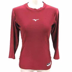 ミズノ MIZUNO スポーツウェア カットソー ロゴプリント 七分袖 M 赤 レッド /YK