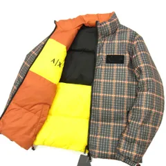 新品 定価60.940円☆ARMANI アルマーニ パファーブルゾン リバーシブル チェック柄 メンズ 中綿入り ジップジャケットのサムネイル