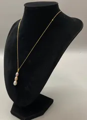 SN1005 パール パープル ピンク ホワイト 3個 ネックレス アンティーク アクセサリー