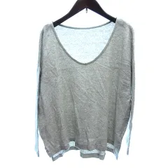 ジャーナルスタンダード JOURNAL STANDARD ニット セーター Uネック 七分袖 グレー /AU