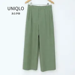 UNIQLO/ユニクロ　タックワイドパンツ（ツータック）色　グリーン　サイズM