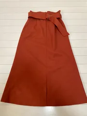 Mila Owen ベルト付き ロングスカート オレンジ系 サイズ0 背面ゴム