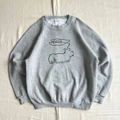 90s　vintage　ヴィンテージ古着　MADE IN USA　アメリカ製　DISCUS　犬　ドッグ　アニマルアートグラフィック　立体プリント　ラグランスリーブスウェット　トレーナー　M　グレー　Y2K　C-BOY　dog print sweat shirt