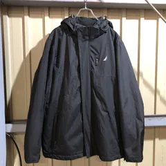 1863 NAUTICA マウンテンパーカー ブラック M ノーティカ ナイロンジャケット フルジップ ワンポイント プリントロゴ 古着卸 アメリカ仕入