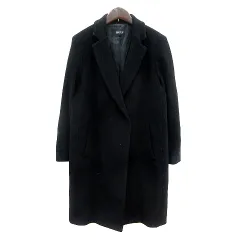 コムサイズム COMME CA ISM チェスターコート ロング 総裏地 ウール カシミヤ混 9 M 黒 ブラック /MN