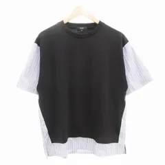 ビームスハート BEAMS HEART 美品 Tシャツ フェイクレイヤード クルーネック ストライプ 半袖 S 紺 ネイビー /AE
