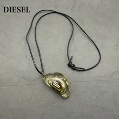 DIESEL 00s y2k grunge archive design necklace ディーゼル レザー紐 ネックレス 合成樹脂トップ グランジ 平成 アーカイブ