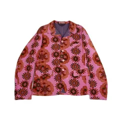 コムデギャルソン オムプリュスCOMME des GARCONS HOMME PLUS 製品染めフラワープリントジャケット ピンク茶他M