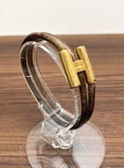 HERMES エルメス レザーブレスレット トゥルニトレッセ ゴールド 