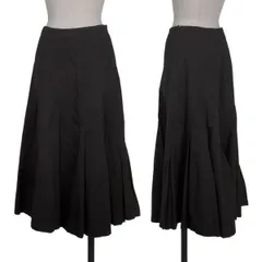 トリココムデギャルソンtricot COMME des GARCONS コットン切替プリーツデザインフレアスカート 黒S