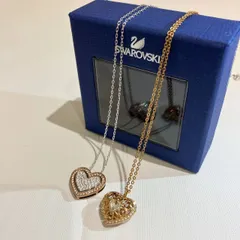 ☆【美品】スワロフスキー ハートネックレス 2点セット ゴールド＆シルバー