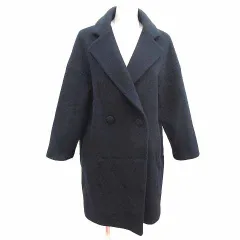 デミルクス ビームス Demi-Luxe BEAMS チェスターコート 総裏地 ウール 38 M 紺 ネイビー /YK