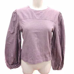 ザラ ZARA カットソー ボリュームスリーブ 長袖 S 紫 パープル /YK
