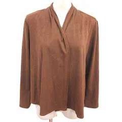 グレースコンチネンタル GRACE CONTINENTAL カーディガン 前開き フェイクスエード 長袖 38 M 茶 ブラウン /YK