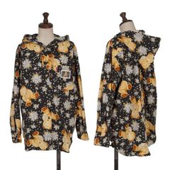 美品】ピンクハウス 半袖シャツ フード付 総柄 テディベア柄 くま柄 綿