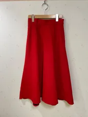 IENA フレアスカート 赤 日本製 ミモレ丈 レディース