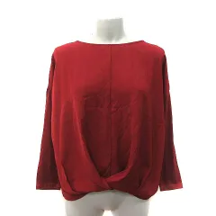 アースミュージック&エコロジー EARTH MUSIC & ECOLOGY カットソー ボートネック 長袖 F 赤 レッド /MS ●RY