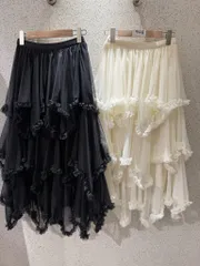 9028 3段 レイ ティアード ロング丈スカート 新作