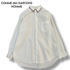 新品タグ付 コムデギャルソンオム ロゴ刺繍綿オックスBDシャツ 白 S