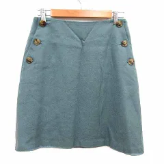 イエナ IENA 台形スカート ミニ ウール 40 L 緑 ミントグリーン /YK