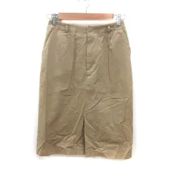 コムサイズム COMME CA ISM 台形スカート ひざ丈 スリット S ベージュ /MS