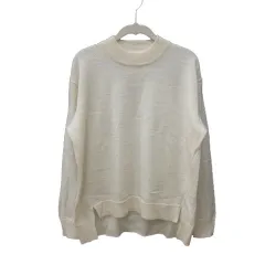 スタディオクリップ Studio Clip ニット カットソー ハイネック 長袖 白 アイボリー /MS