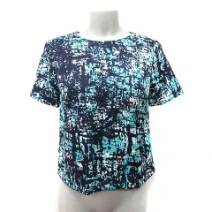 インディヴィ INDIVI シャツ ブラウス プルオーバー 総柄 半袖 05 XS マルチカラー /YI