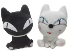 【中古】ぬいぐるみ クロネコ＆シロネコ(前足そろえ) ぬいぐるみセット 「クロネコヤマト」