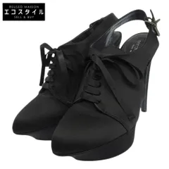 Sergio Rossi セルジオロッシ 美品 サテン レースアップ ヒールパンプス レディース ブラック 38 38