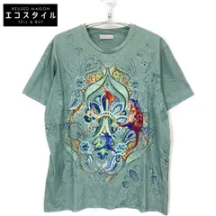 ETRO エトロ ｸﾞﾘｰﾝ ﾍﾟｲｽﾞﾘｰ Tｼｬﾂ XL