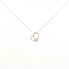 K10PG ハート ダイヤモンド ネックレス