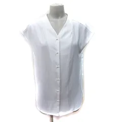 ナチュラルビューティーベーシック NATURAL BEAUTY BASIC ブラウス フレンチスリーブ シアー M 白 ホワイト /YI