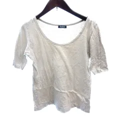 ジャーナルスタンダード JOURNAL STANDARD カットソー Tシャツ Uネック 半袖 ベージュ /AU