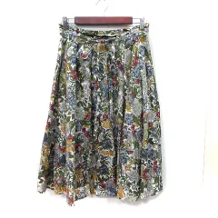クレスピ Crespi フレアスカート ミモレ ロング 花柄 38 M マルチカラー /YI