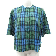 スタディオクリップ Studio Clip シャツ ブラウス バンドカラー チェック 半袖 F マルチカラー /YI