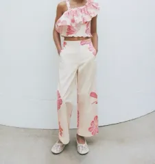 ZARA 刺繍 バレリーナ メッシュ フラットシューズ 245 新品