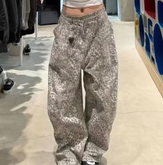 芸艺Kira ヒョウ柄 ファー付き ワイドパンツ y2k サギング opium 