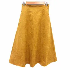 グローバルワーク GLOBAL WORK フレアスカート ロング フェイクスエード S 黄色 イエロー /YK