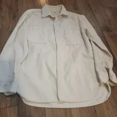 ユニクロ レディース アイボリー コーデュロイ シャツ サイズ L ほぼ新品