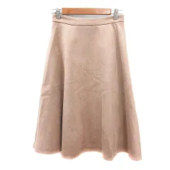 ロペピクニック ROPE Picnic フレアスカート ミモレ ロング フェイクスエード 38 M ベージュ /MN