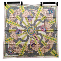 HERMES エルメス 24SS カレ90 スカーフ A la Lumiere du Flambeau Double face たいまつの光 ダブルフェイス 正規品 / 50974