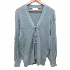 シンプリシテェ SIMPLICITE カーディガン ニット Vネック 長袖 水色 ライトブルー /YK