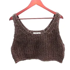 ニコアンド Niko and.. ビスチェ ベスト ニット モヘヤ混 M 茶 ブラウン /AU