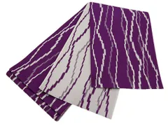 着物美人 送料込み 浴衣帯 長尺 日本製 半幅帯 細帯 四寸帯 夏帯 帯 浴衣帯紫 半幅帯紫 浴衣帯白 半幅帯白 浴衣帯縞 半幅帯縞 浴衣帯くすみ 半幅帯くすみ 浴衣半幅帯 浴衣帯女性 半幅帯女性 浴衣帯女の子 【 紫 白 立涌 】m461269k8