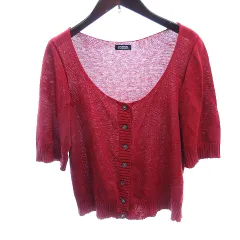 ジャーナルスタンダード JOURNAL STANDARD ニット カーディガン 五分袖 麻混 リネン混 赤 レッド /AU