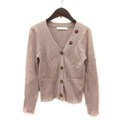 ココディール COCO DEAL カーディガン ニット リブ 長袖 2 スモーキーピンク /MS