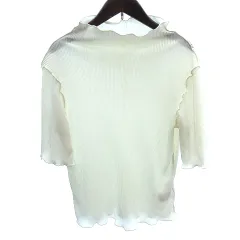 クラシカルエルフ classicalelf カットソー オフネック リブ 半袖 三分袖 Sアイボリー 白 ホワイト /AU